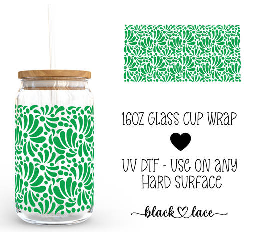 Talavera Green ~ 16oz cup wrap