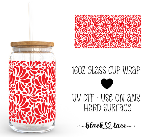 Talavera Red ~ 16oz cup wrap