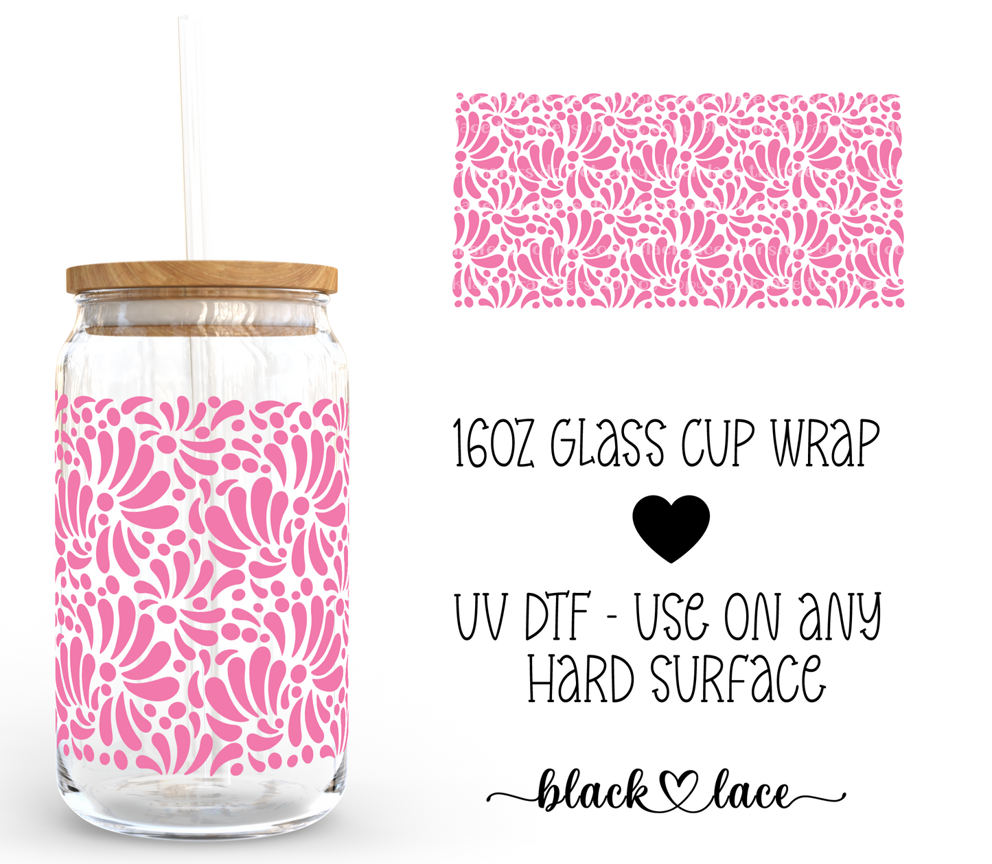 Talavera Pink ~ 16oz cup wrap