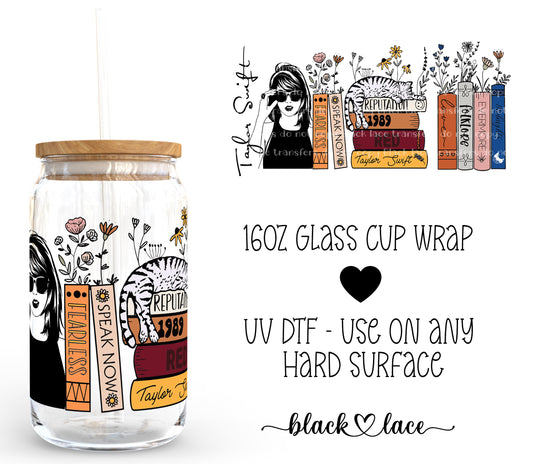 Taylor Bookshelf ~ 16oz cup wrap