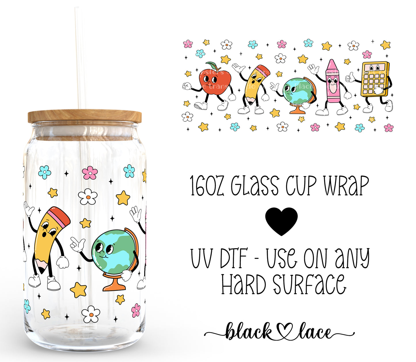 Teacher Characters ~ 16oz cup wrap