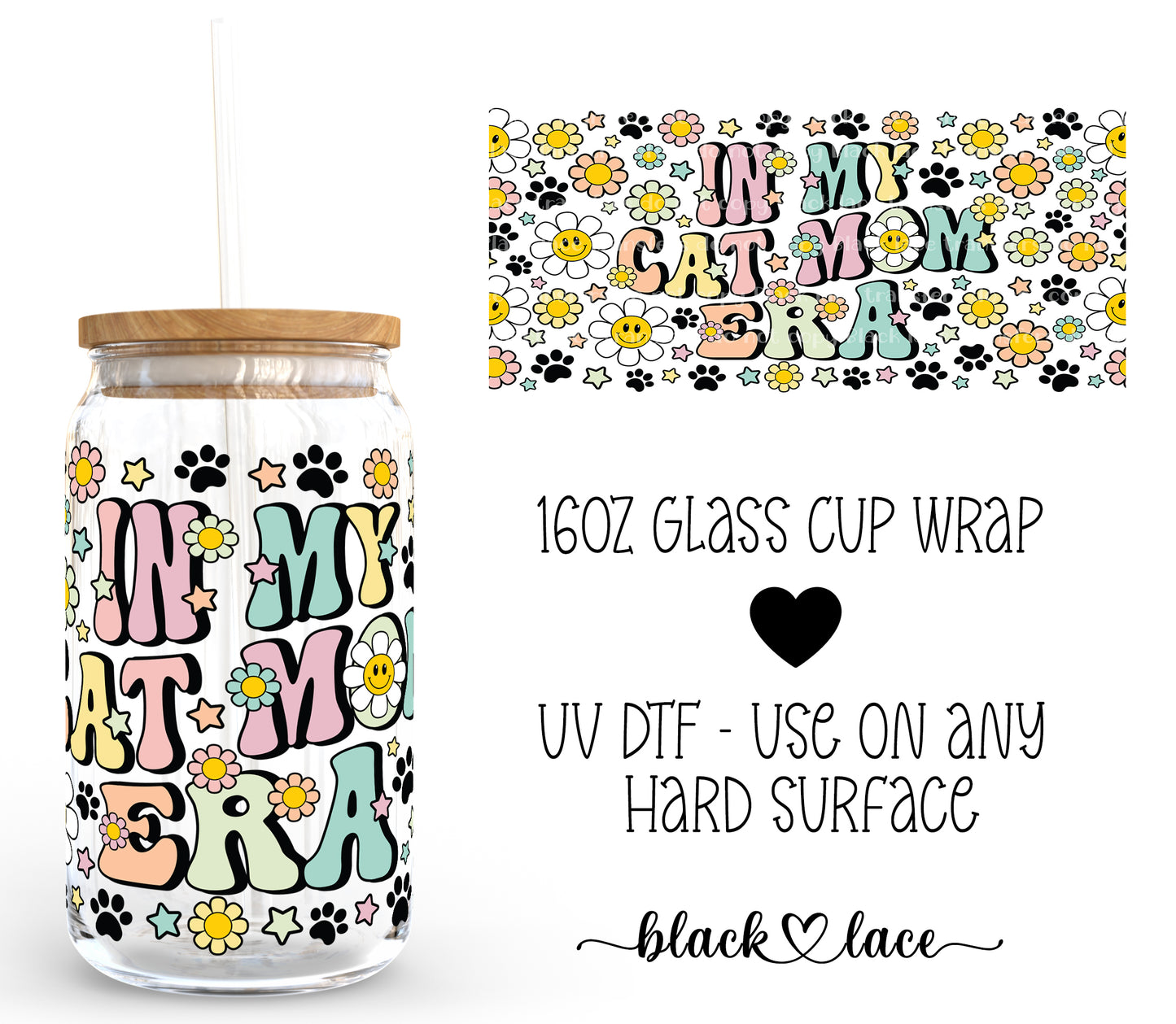 In my Cat Mom Era ~16oz cup wrap