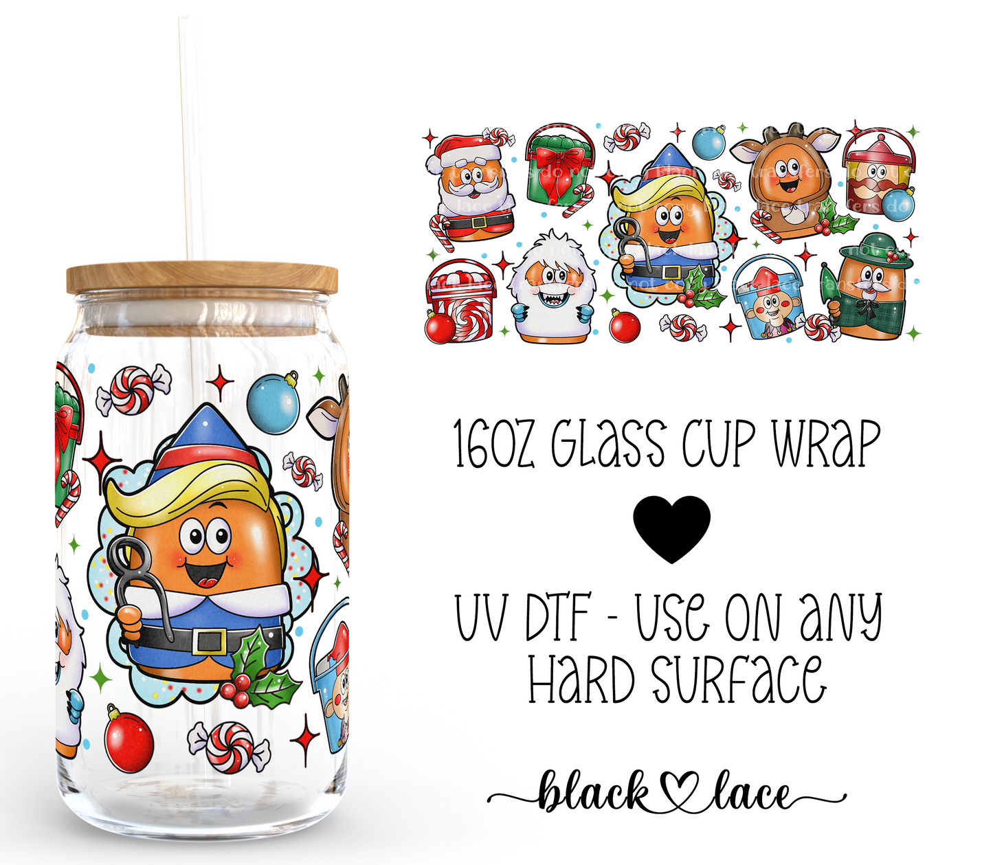 Xmas Classic Nuggets ~ 16oz cup wrap