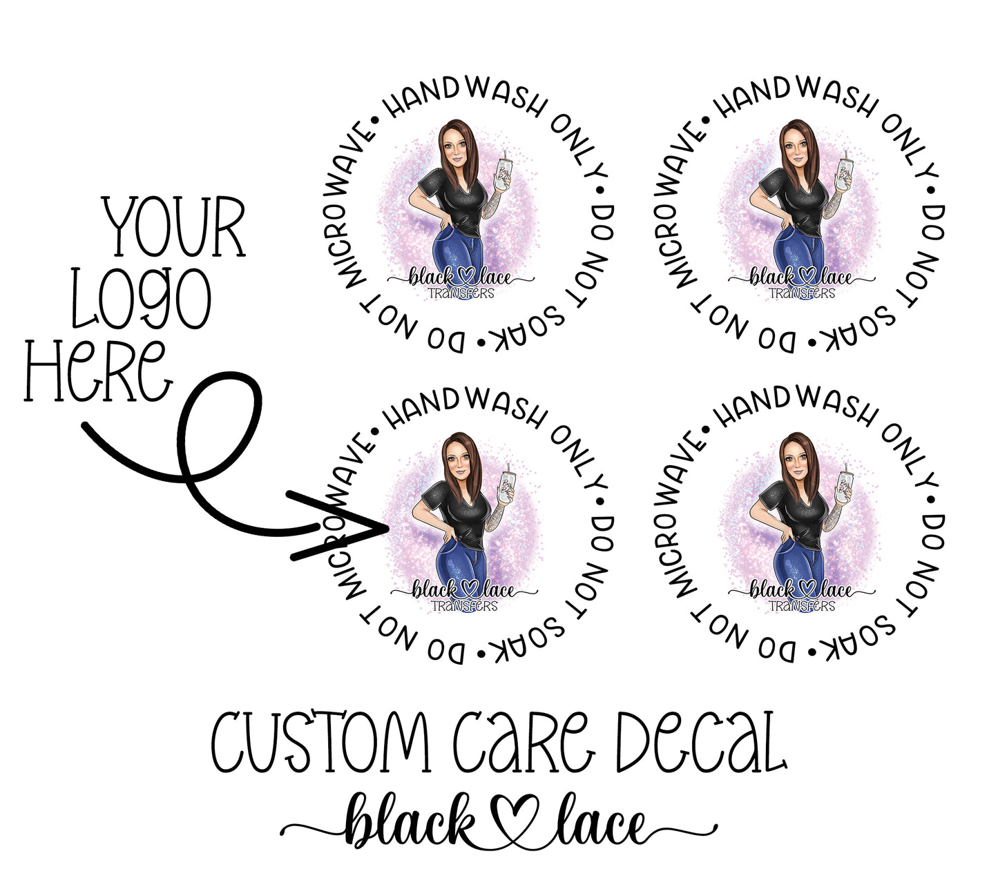 Cup Care Decals ~ custom