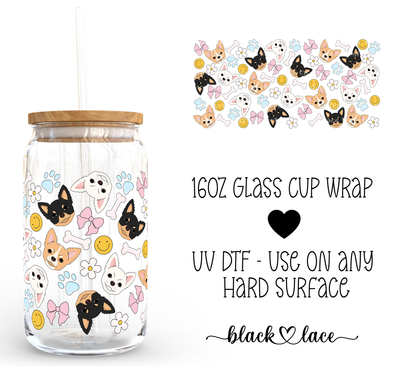 Chihuahuas ~ 16oz cup wrap