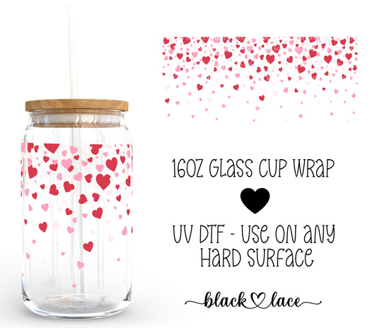 Confetti hearts ~16oz cup wrap