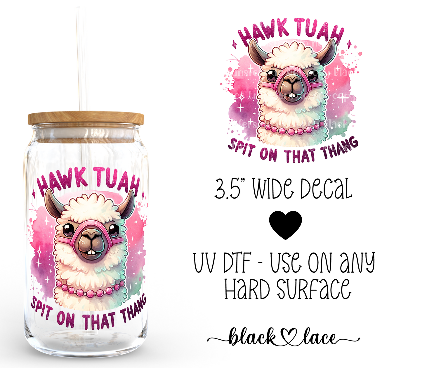 Hawk Tuah Llama ~ Decal