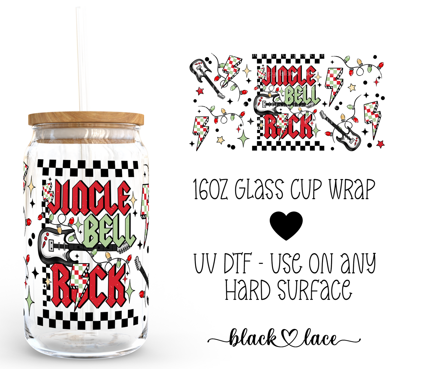 Jingle Bell Rock ~ 16oz cup wrap