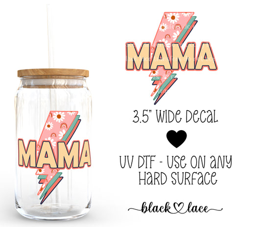 Mama retro lightning ~ Decal