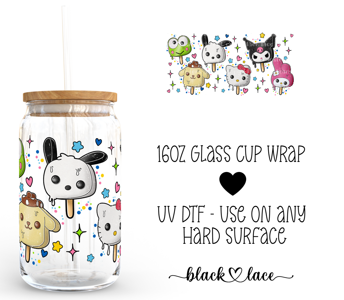 Popsicles Sanrio ~ 16oz cup wrap