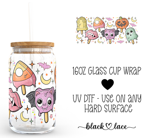 Popsicles Pastel Halloween ~ 16oz cup wrap