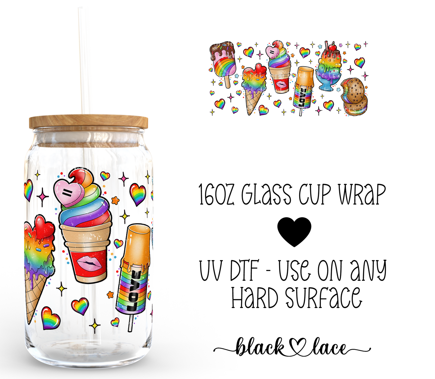 Popsicles Pride ~ 16oz cup wrap