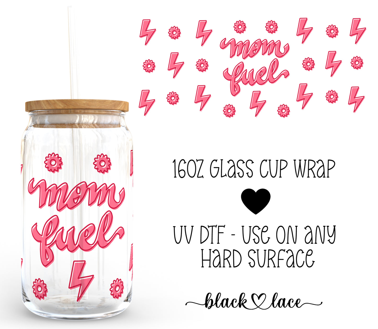 Mom Fuel ~ 16oz cup wrap