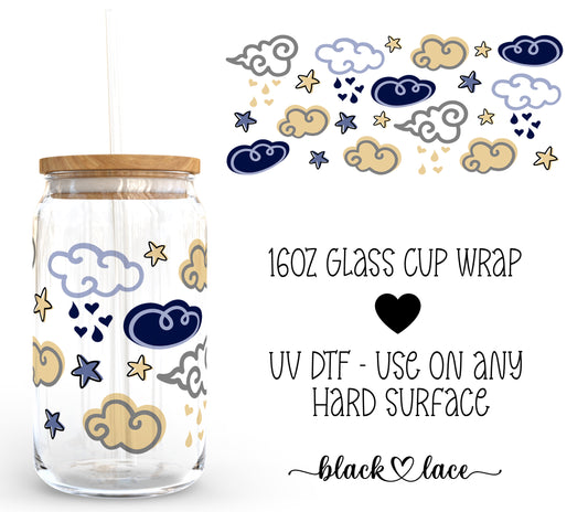 Clouds ~16oz cup wrap