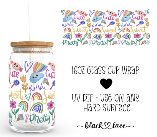 Happy Thoughts ~16oz cup wrap