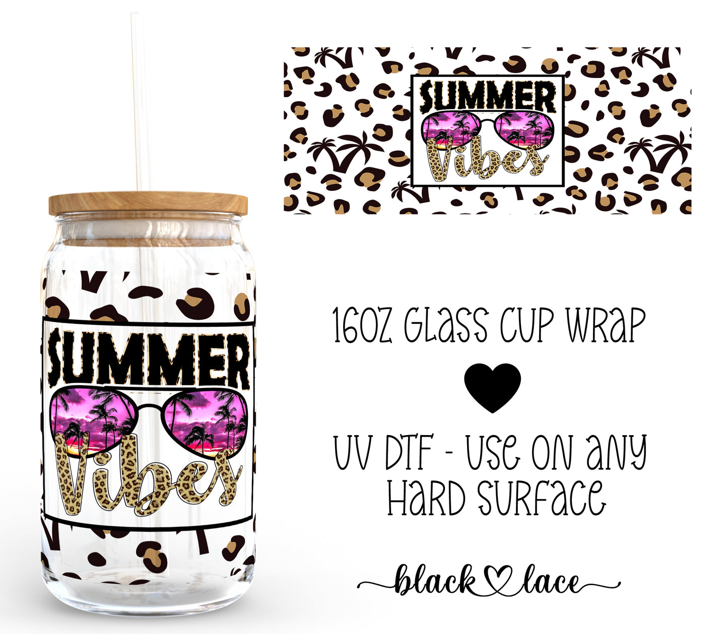 Summer Vibes ~16oz cup wrap