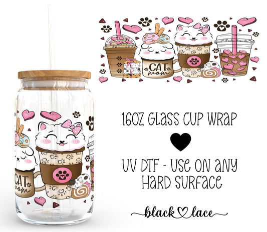 Cat Mom ~16oz cup wrap