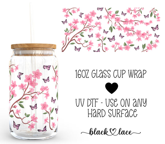 Cherry Blossoms ~16oz cup wrap