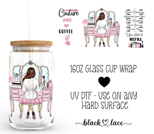 Couture and Coffee ~16oz cup wrap