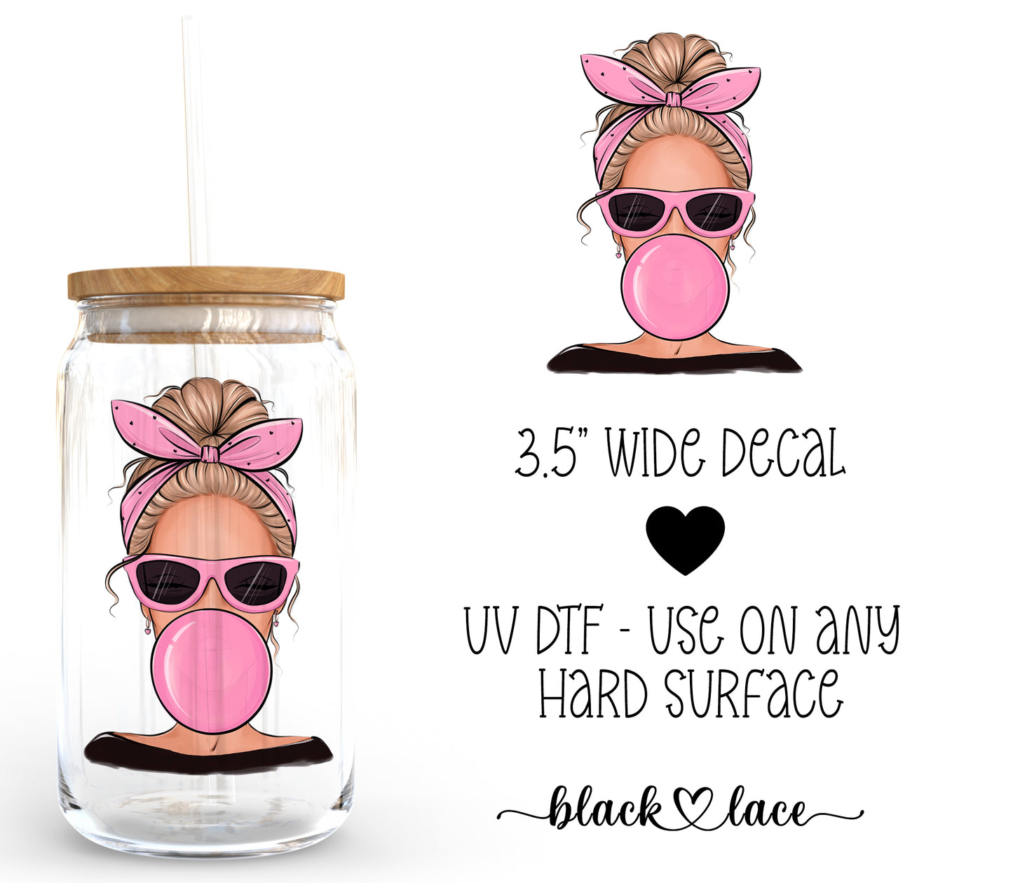 Bubble Gum Blonde Hair ~ Decal