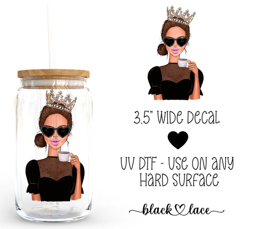 Queen Brunette Hair ~ Decal