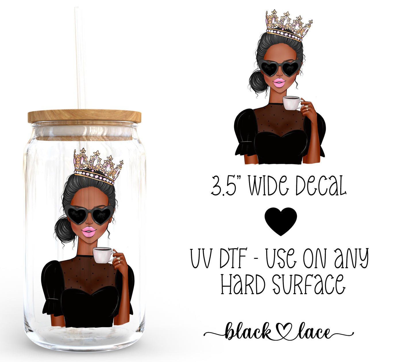 Queen Black Hair ~ Decal