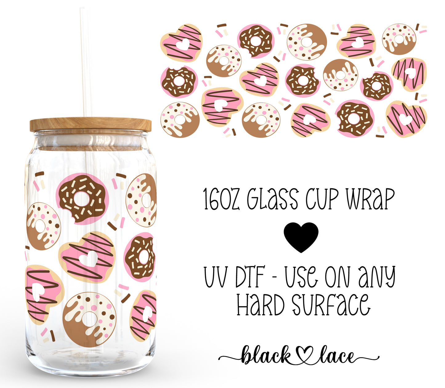 Donuts ~16oz cup wrap