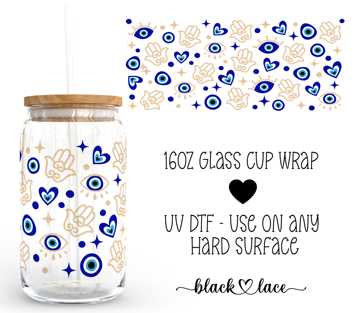 Evil Eye ~ 16oz cup wrap