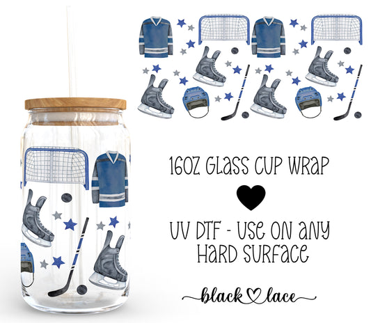 Hockey ~16oz cup wrap