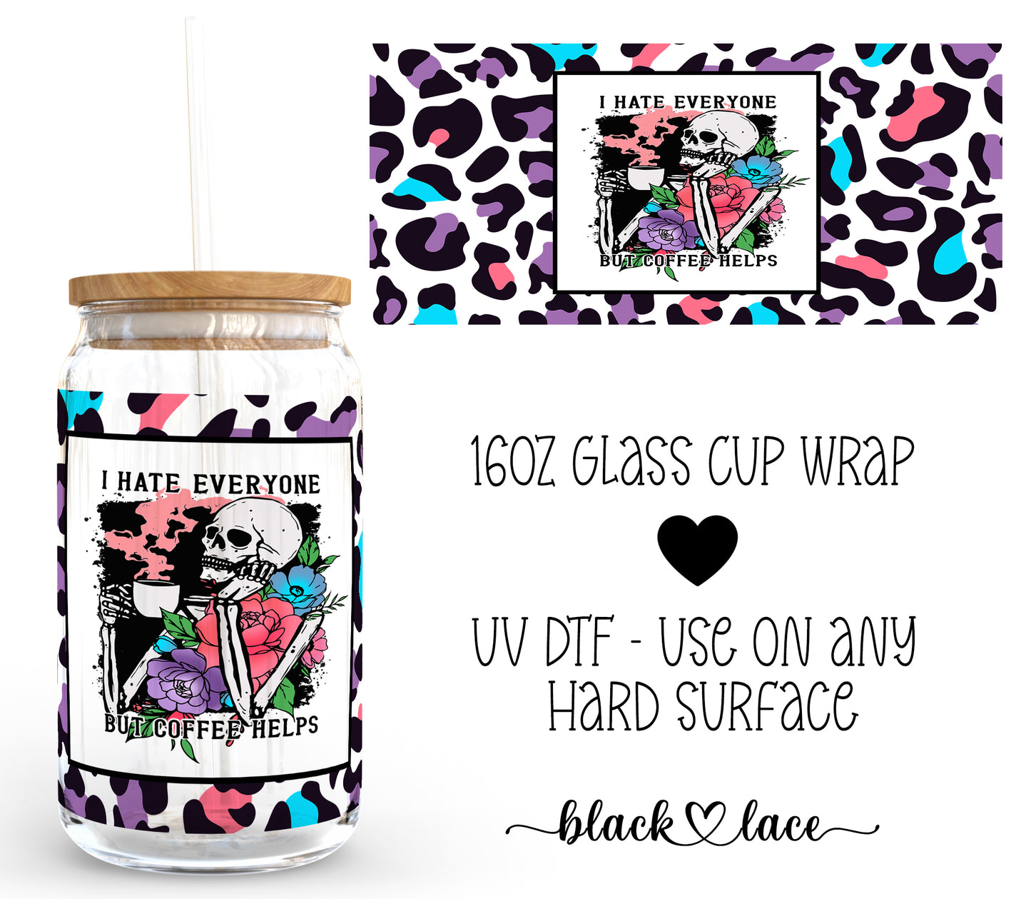 I hate everyone ~16oz cup wrap