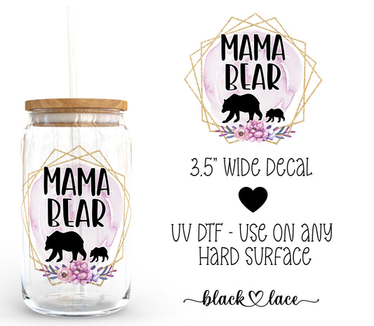 Mama Bear Floral ~ Decal