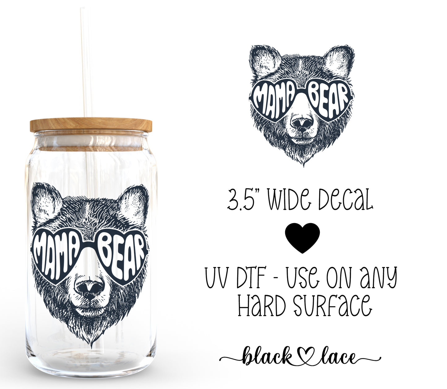 Mama Bear Glasses ~ Decal