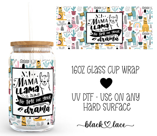 Mama Llama ~16oz cup wrap