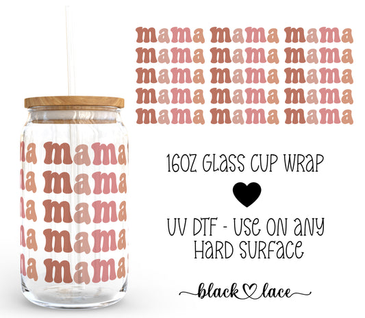 Mama Mama Boho Pink ~16oz cup wrap