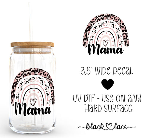 Mama Pink leopard rainbow ~ Decal