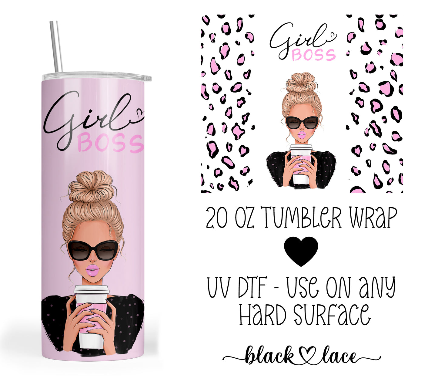 Girl Boss Blonde Hair ~ 20oz Tumbler Wrap