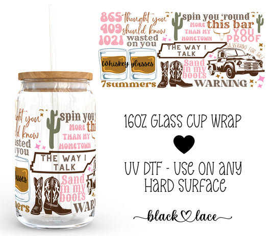 Wallen Songs ~16oz cup wrap